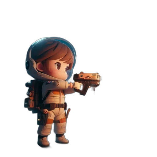 weapon, robot, jacket, staff, concept art, 3d render, pixel art, fantasy art transparent PNG cut-out
