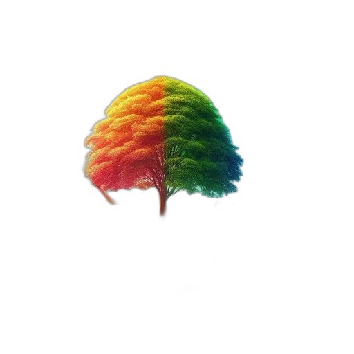 tree, hat, umbrella, crown, 3d render, pixel art, concept art, vaporwave transparent PNG cut-out