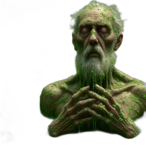 creature, face, mask, 3d render, concept art, photorealistic, fantasy art, green transparent PNG cut-out