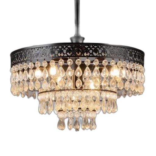 3d render, modern, chandelier, black, metal, frame, series, clear transparent PNG cut-out