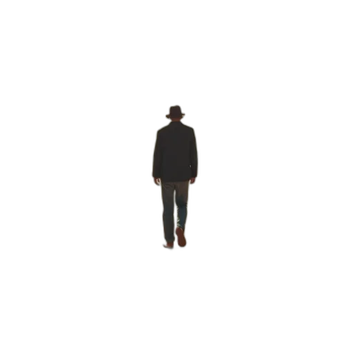 hat, jacket, robot, staff, pixel art, 3d render, concept art, photorealistic transparent PNG cut-out
