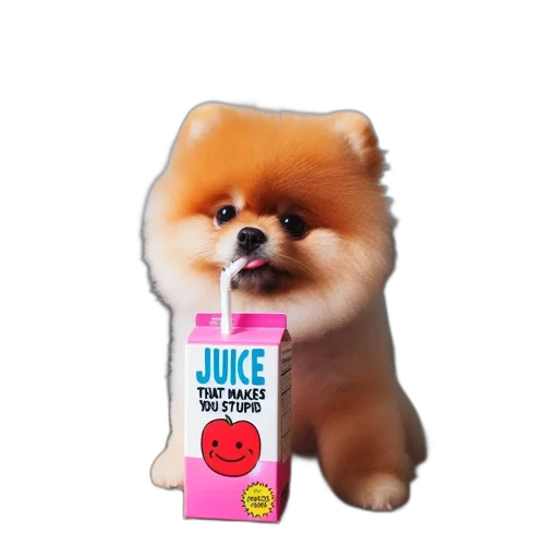 food, animal, bottle, creature, vaporwave, photorealistic, 3d render, orange-furred transparent PNG cut-out