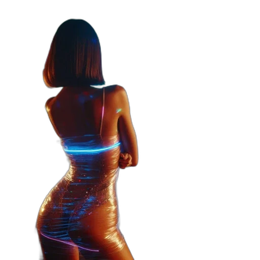 dress, robot, jacket, cyberpunk, 3d render, concept art, vaporwave, neon lights transparent PNG cut-out