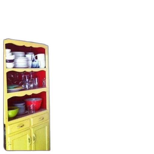 furniture, food, 3d render, photorealistic, neon, colorful, red, kitchen transparent PNG cut-out