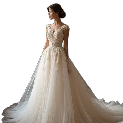 dress, photorealistic, mother, bride transparent PNG cut-out