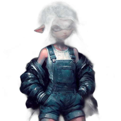 jacket, robot, mask, face, concept art, cyberpunk, 3d render, vaporwave transparent PNG cut-out