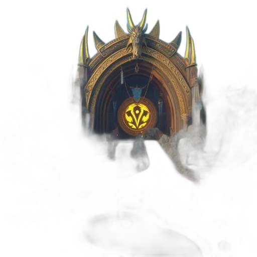 crown, mask, weapon, staff, concept art, fantasy art, pixel art, watercolor transparent PNG cut-out