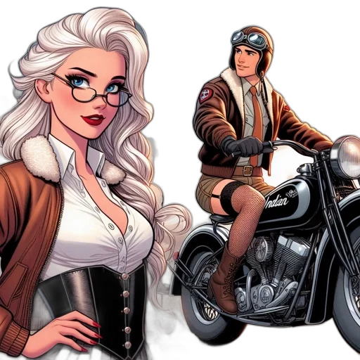 comic book art, concept art, fantasy art, cartoon, earth tones, two, individuals, older transparent PNG cut-out