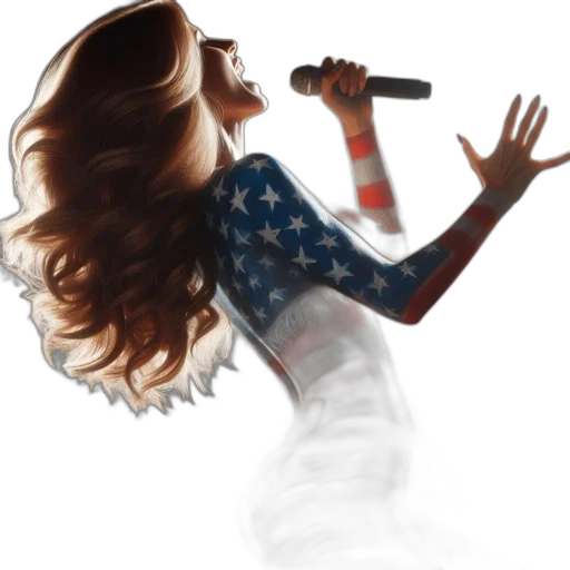 hair, dress, concept art, cartoon, watercolor, photorealistic, american, flag-garbed transparent PNG cut-out