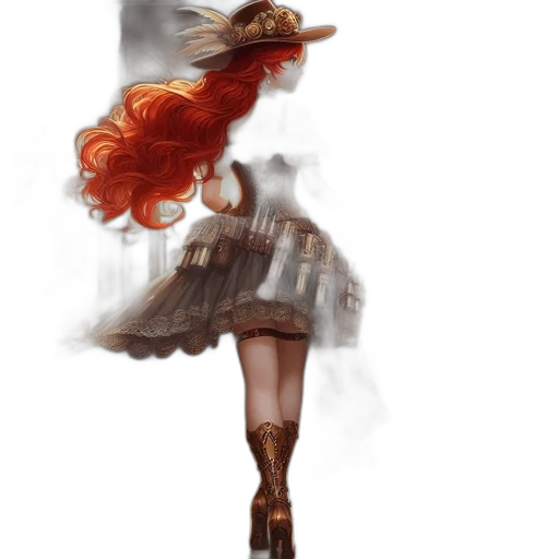 dress, hat, staff, hair, fantasy art, concept art, photorealistic, watercolor transparent PNG cut-out