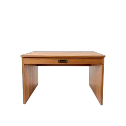 furniture, 3d render, wooden, desk, smooth, surface, drawer, brass transparent PNG cut-out