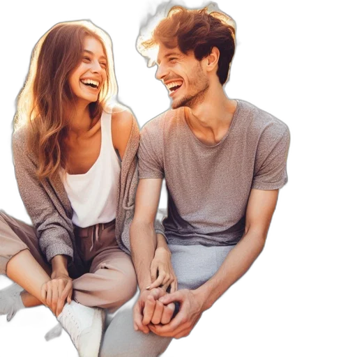 photorealistic, two, individuals, sit, together, park, bench, sharing transparent PNG cut-out
