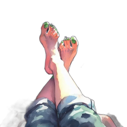 shoes, bottle, watercolor, oil painting, photorealistic, pixel art, beach, green transparent PNG cut-out