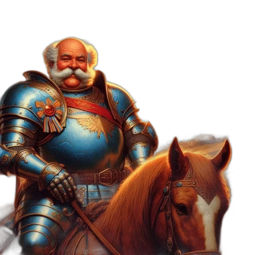 sword, robot, fantasy art, concept art, comic book art, photorealistic, bearded, knight transparent PNG cut-out