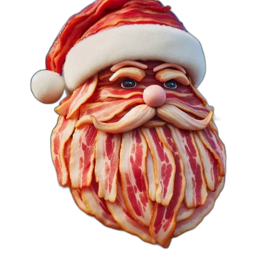 food, creature, 3d render, photorealistic, bacon, creatively, sculpted, into transparent PNG cut-out
