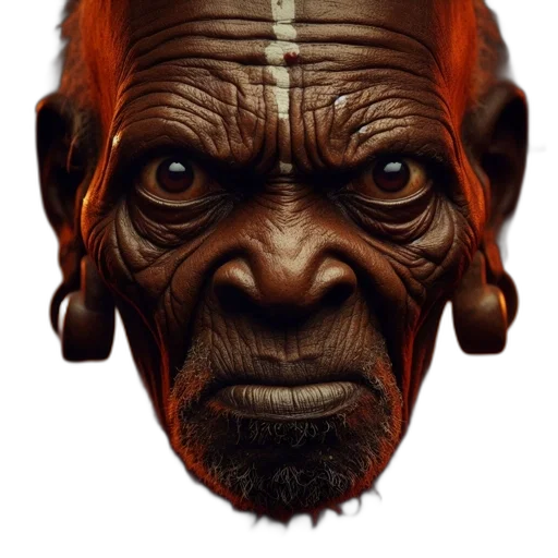 face, mask, staff, creature, photorealistic, concept art, 3d render, fantasy art transparent PNG cut-out