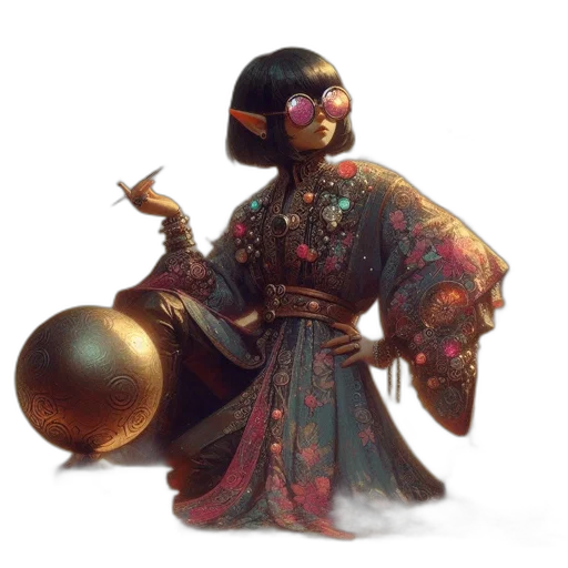 staff, mask, robot, jewelry, concept art, fantasy art, 3d render, photorealistic transparent PNG cut-out