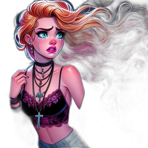 comic book art, concept art, fantasy art, cyberpunk transparent PNG cut-out
