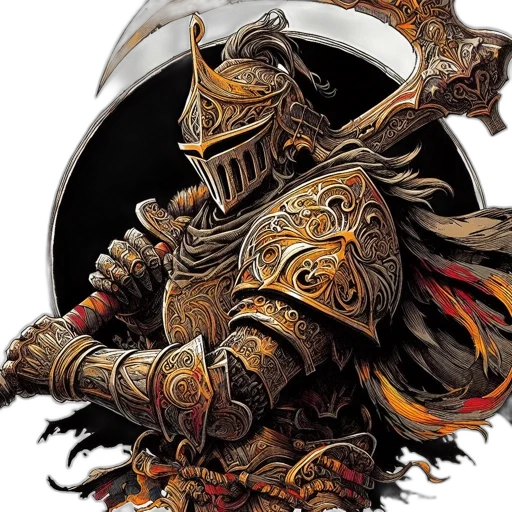 dragon, sword, fantasy art, concept art, comic book art, elaborately, armored, knight transparent PNG cut-out
