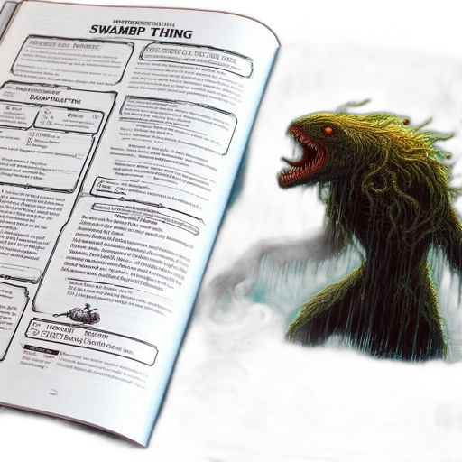 creature, concept art, 3d render, illustration, dungeons, dragons, swamp, thing transparent PNG cut-out