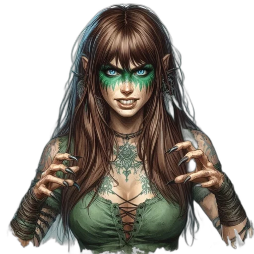face, mask, fantasy art, concept art, comic book art, pixel art, green, earth tones transparent PNG cut-out
