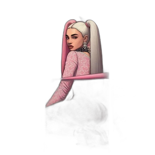 face, mask, hat, creature, concept art, vaporwave, fantasy art, 3d render transparent PNG cut-out
