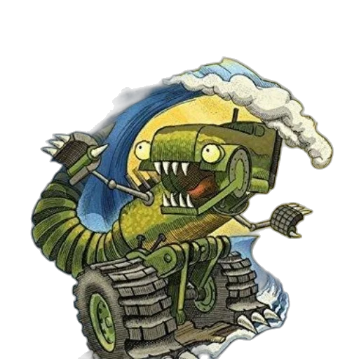 robot, dragon, creature, weapon, concept art, fantasy art, comic book art, watercolor transparent PNG cut-out