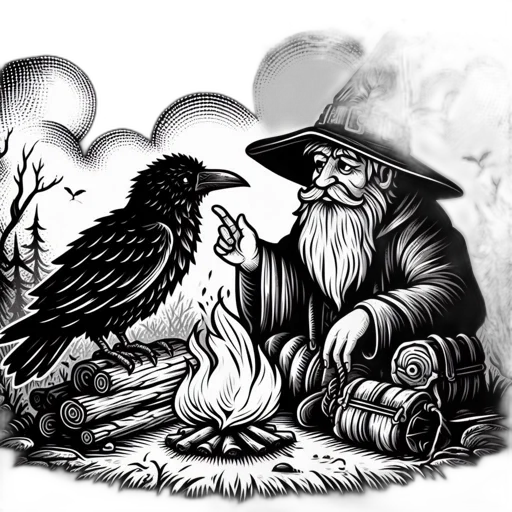 fantasy art, concept art, pencil sketch, comic book art, fog, forest, fire, snow transparent PNG cut-out