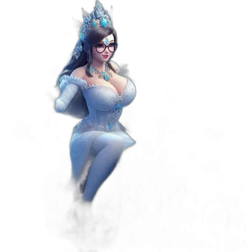 dress, staff, crown, fantasy art, concept art, pixel art, 3d render, snow transparent PNG cut-out