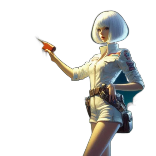 staff, jacket, robot, weapon, concept art, 3d render, fantasy art, pixel art transparent PNG cut-out