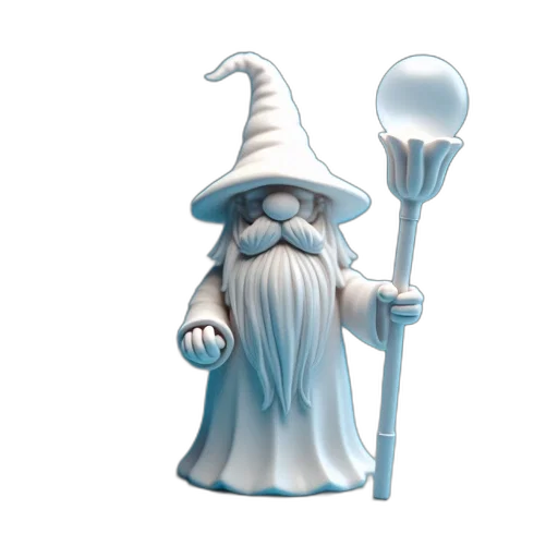 staff, hat, concept art, 3d render, fantasy art, pixel art, white, miniature transparent PNG cut-out