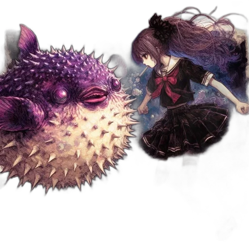 creature, dragon, weapon, umbrella, concept art, fantasy art, 3d render, photorealistic transparent PNG cut-out