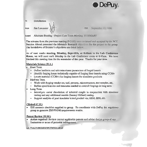 document, depuy, dated, september, 1996, outlines, minutes, previous transparent PNG cut-out