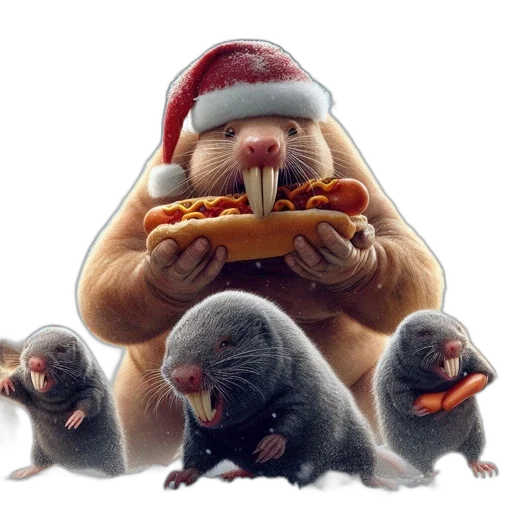 food, animal, concept art, 3d render, photorealistic, snow, festive, winter transparent PNG cut-out