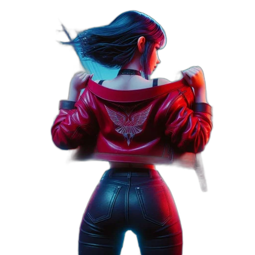 jacket, weapon, robot, staff transparent PNG cut-out