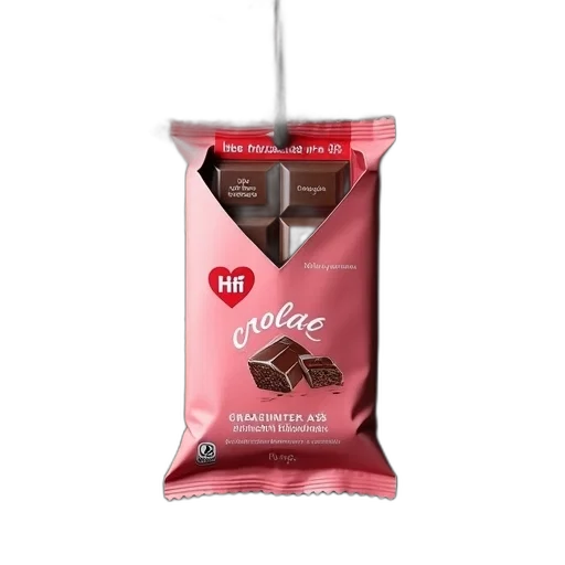 food, 3d render, photorealistic, chocolate, bar, heart-shaped, design, packaging transparent PNG cut-out