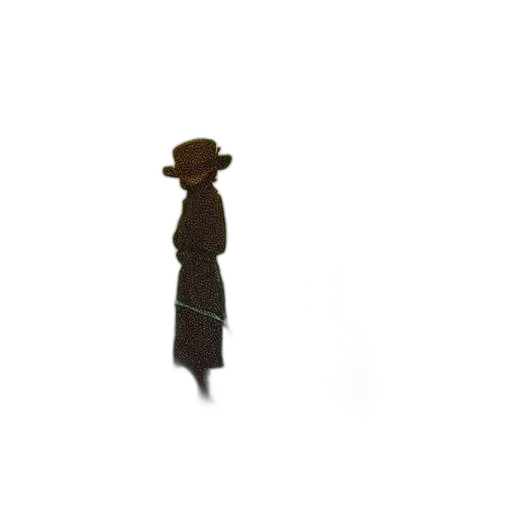 hat, staff, dress, umbrella, pixel art, concept art, 3d render, fantasy art transparent PNG cut-out
