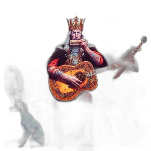 crown, creature, robot, animal, concept art, fantasy art, 3d render, watercolor transparent PNG cut-out