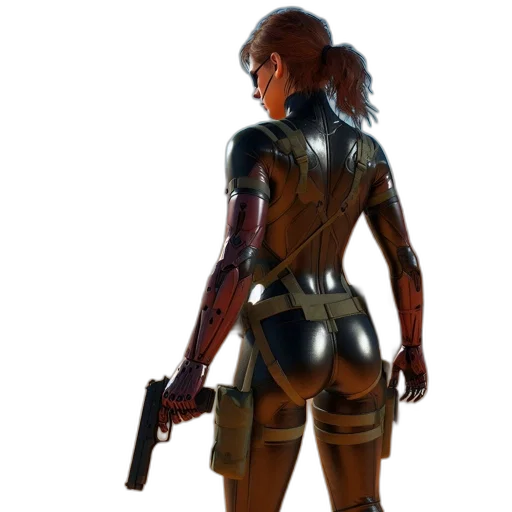 weapon, concept art, 3d render, fantasy art, comic book art, golden, earth tones, female transparent PNG cut-out
