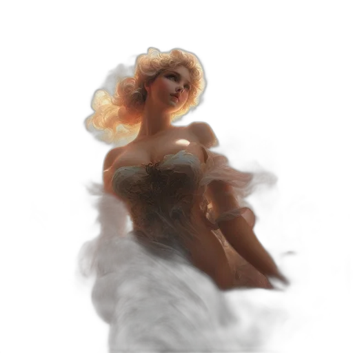 dress, hair, creature, crown, concept art, fantasy art, photorealistic, 3d render transparent PNG cut-out