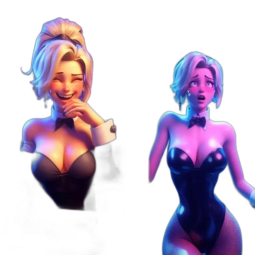 dress, concept art, 3d render, comic book art, pixel art, neon lights, neon, blue transparent PNG cut-out