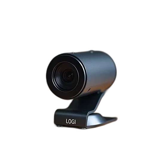robot, staff, 3d render, photorealistic, modern, sleek, webcam, black transparent PNG cut-out