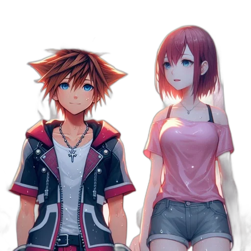 jacket, dress, concept art, anime, pixel art, 3d render, neon lights, fire transparent PNG cut-out