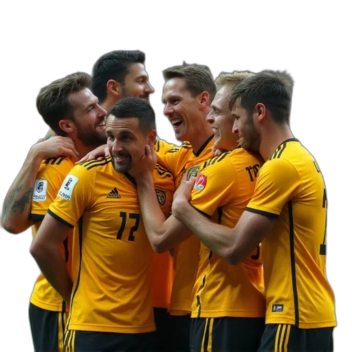 staff, germany, players, celebrate transparent PNG cut-out