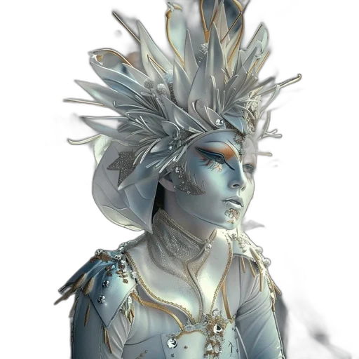 crown, jewelry, mask, staff, fantasy art, concept art, photorealistic, 3d render transparent PNG cut-out