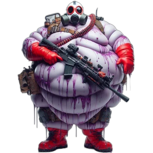 robot, weapon, jacket, animal, concept art, 3d render, pixel art, cyberpunk transparent PNG cut-out