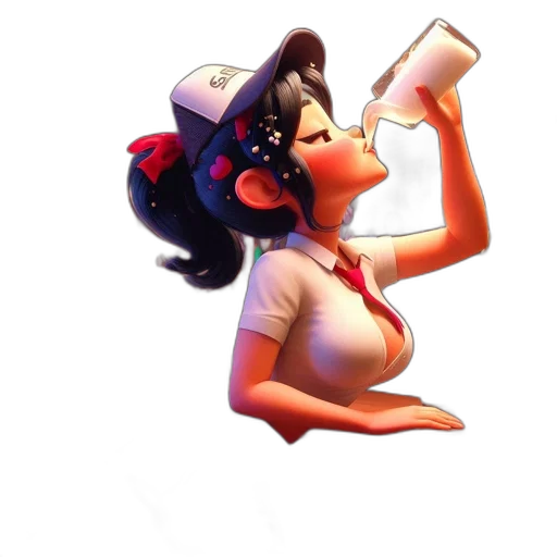 staff, bottle, concept art, pixel art, 3d render, cartoon, inside, bar transparent PNG cut-out