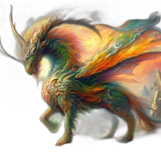 dragon, creature, animal, mask, fantasy art, concept art, watercolor, photorealistic transparent PNG cut-out