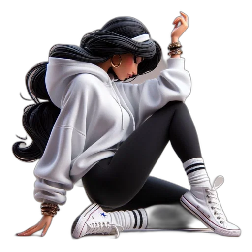 jacket, hair, concept art, photorealistic, 3d render, comic book art, female, animated transparent PNG cut-out