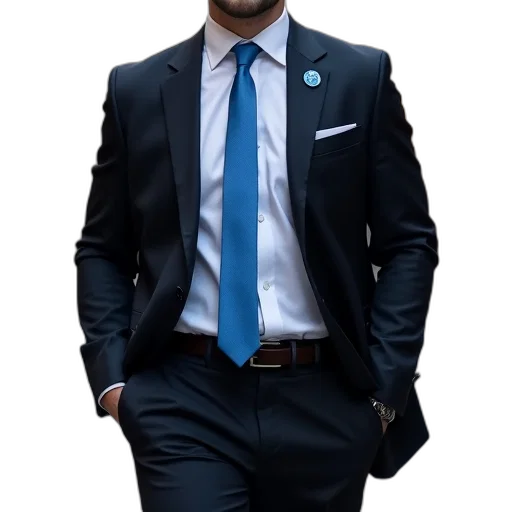 staff, jacket, face, photorealistic, concept art, blue, dark, man transparent PNG cut-out